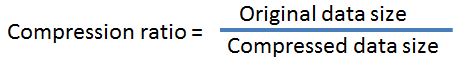 compression ratio data size