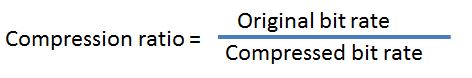 Compression Ratio data rate