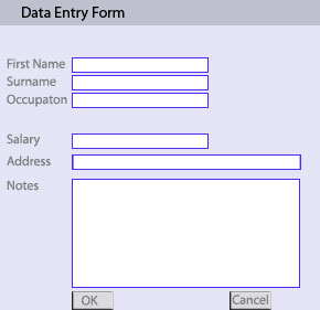 data entry form